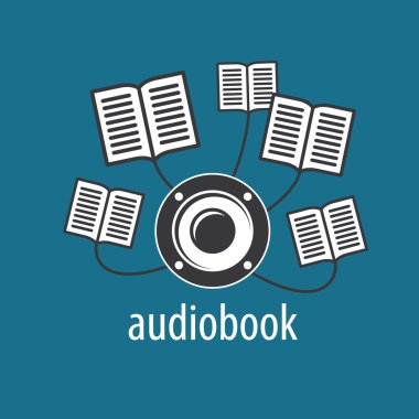 Audiobook. Vektör logo şablonu
