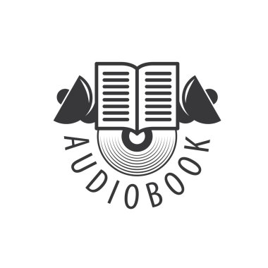 Audiobook. Vektör logo şablonu