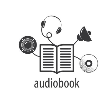 Audiobook. Vektör logo şablonu