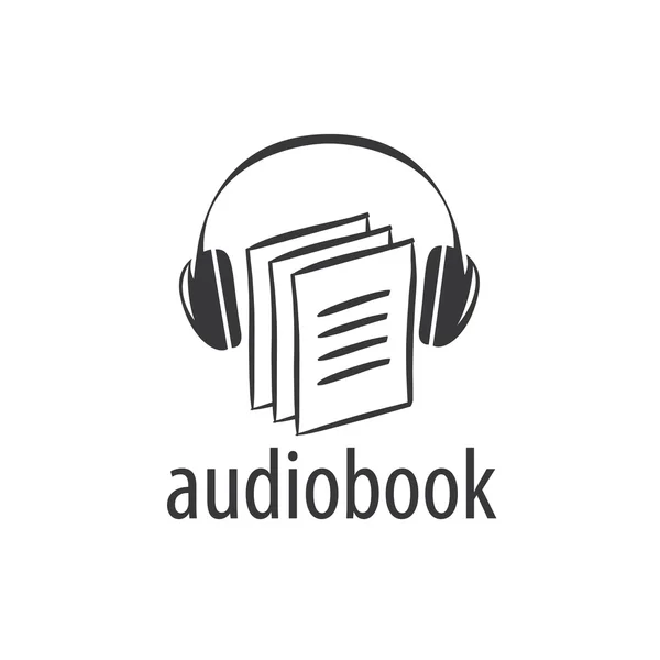 Livro de áudio. Modelo de logotipo do vetor —  Vetores de Stock