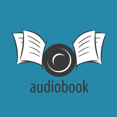 Audiobook. Vektör logo şablonu