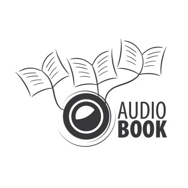 Audiobook. Vektör logo şablonu