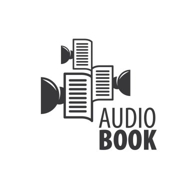 Audiobook. Vektör logo şablonu