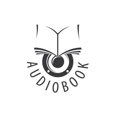 Audiobook. Vektör logo şablonu