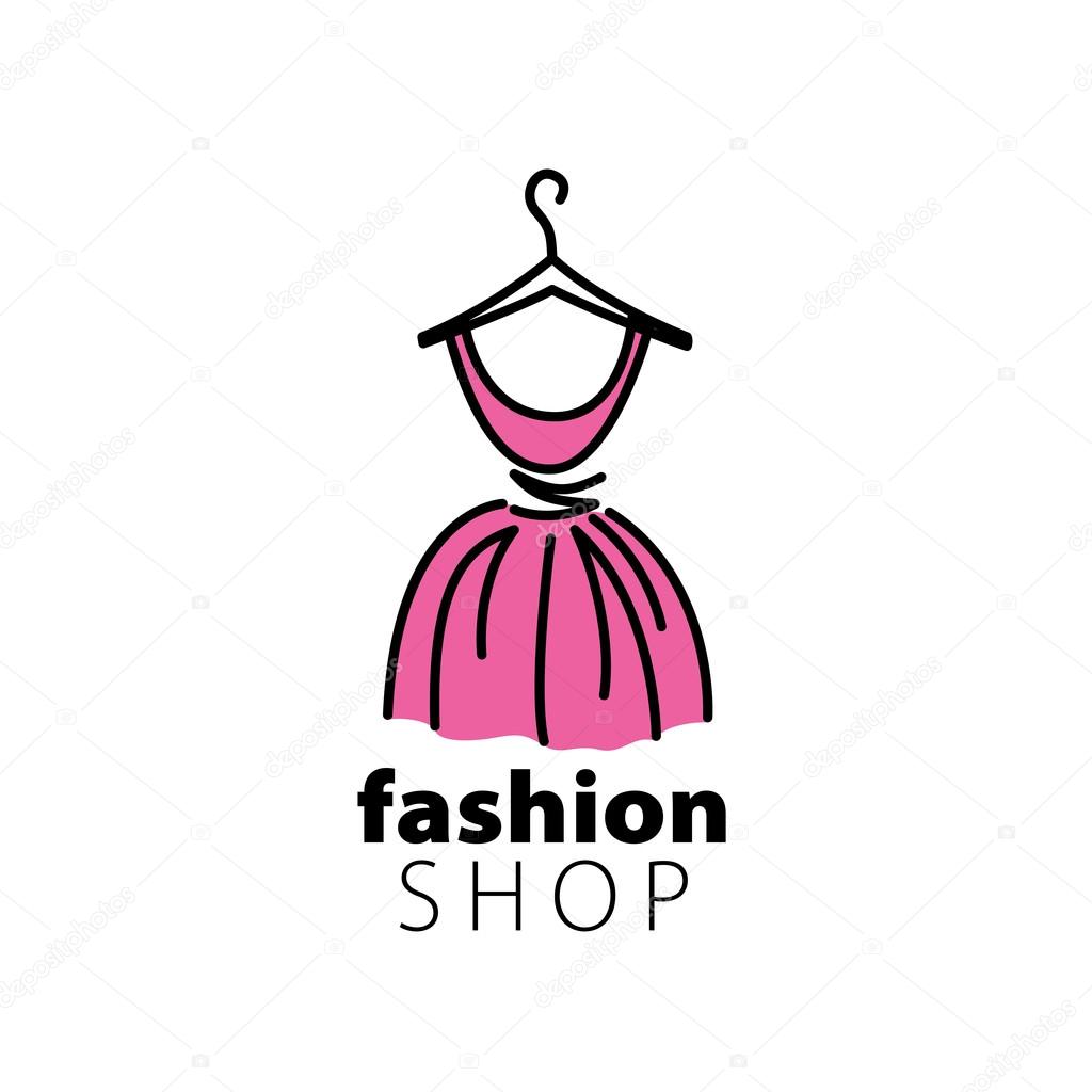 Vector logo clothing. Illustration dress on a hanger