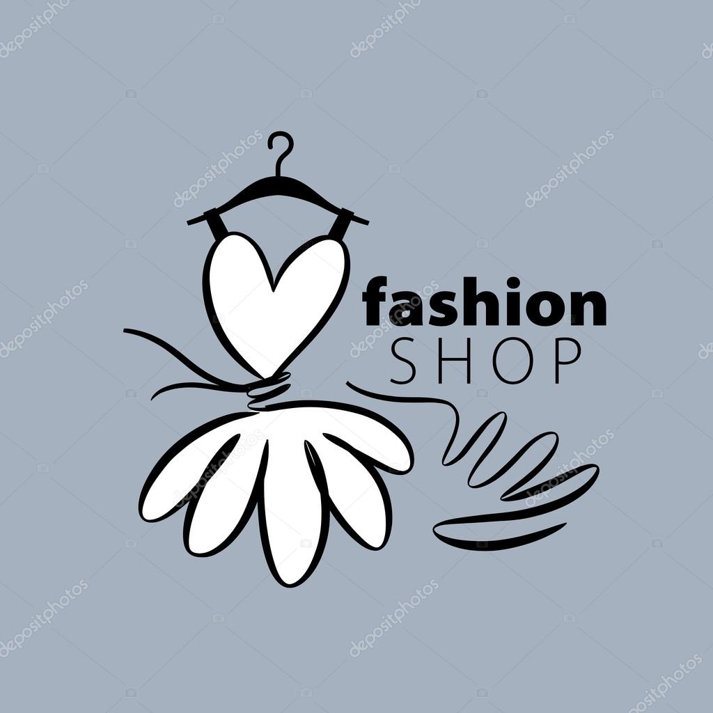 Vector logo clothing. Illustration dress on a hanger