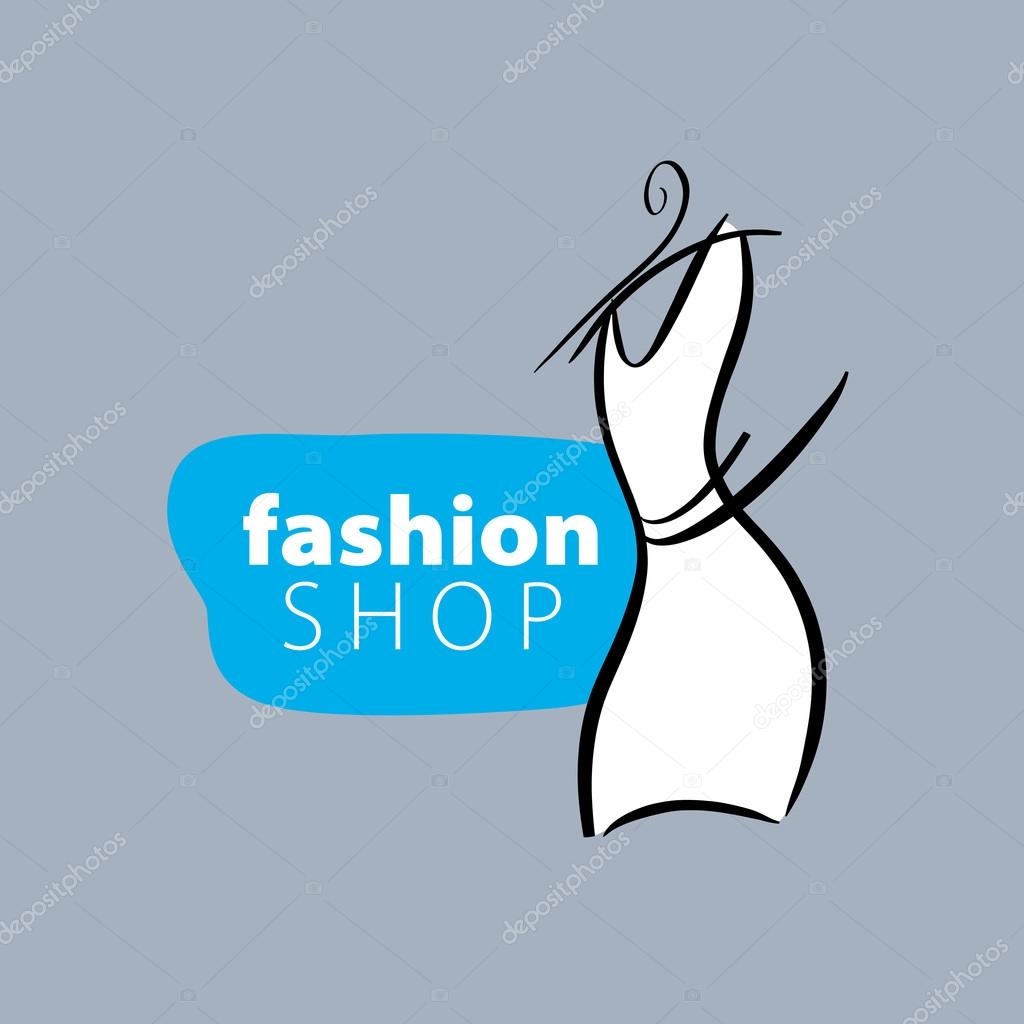 Vector logo clothing. Illustration dress on a hanger