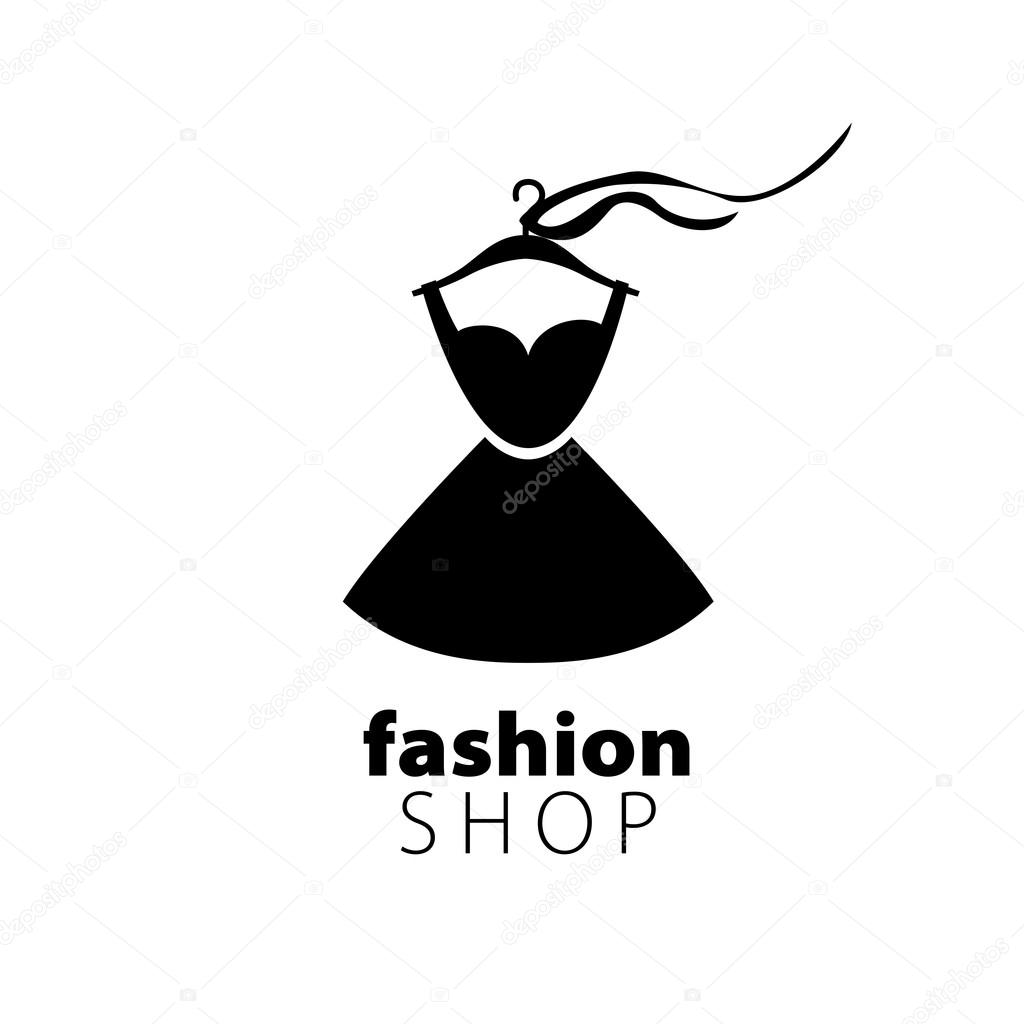 Vector logo clothing. Illustration dress on a hanger