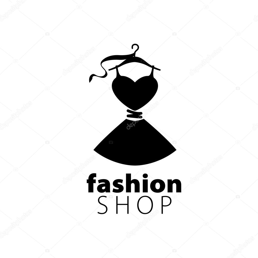 Vector logo clothing. Illustration dress on a hanger