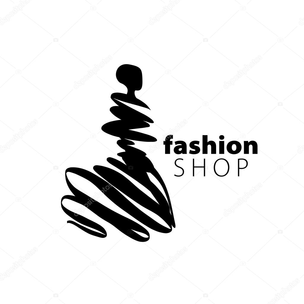 Vector logo for womens fashion. Illustration of girl