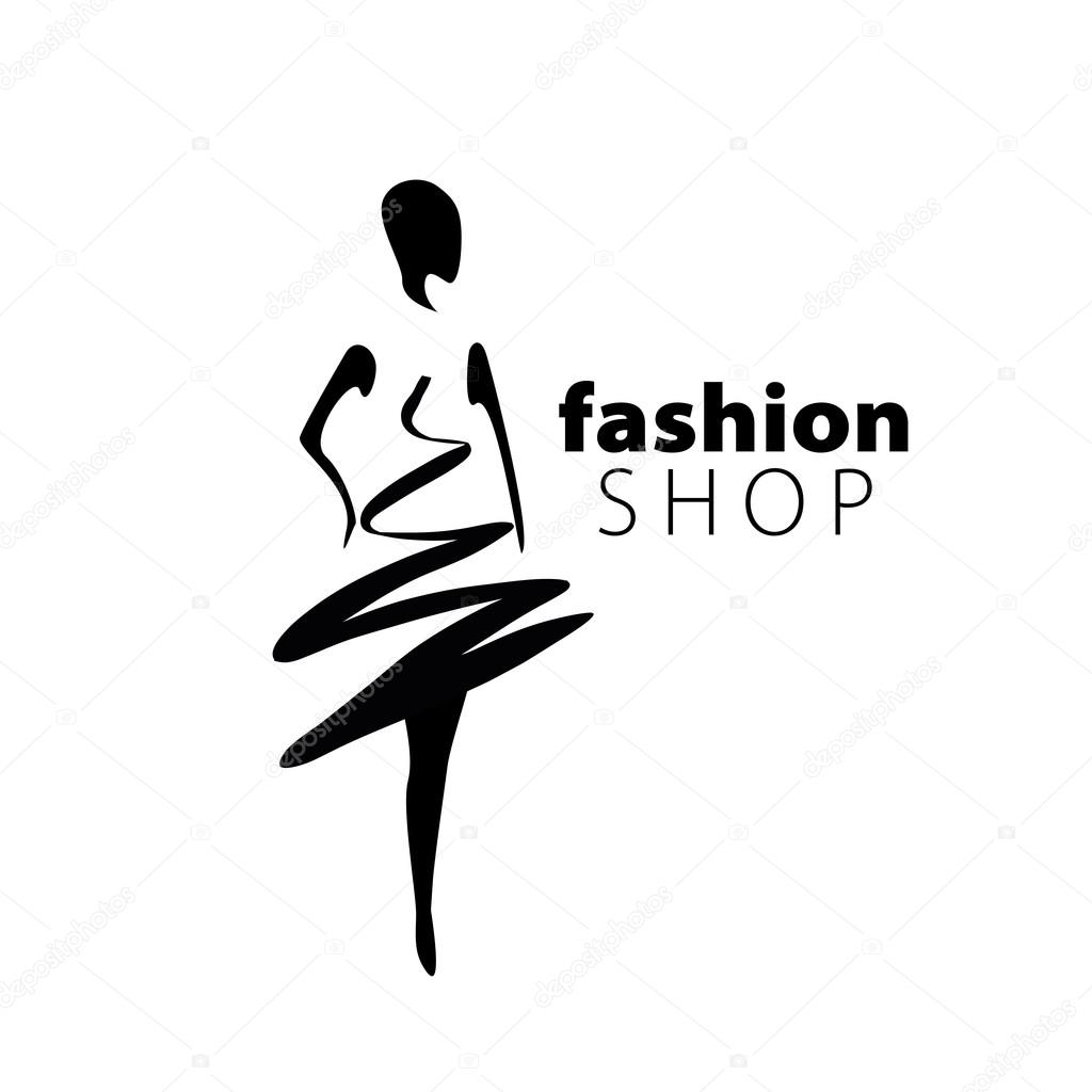 Vector logo for womens fashion. Illustration of girl