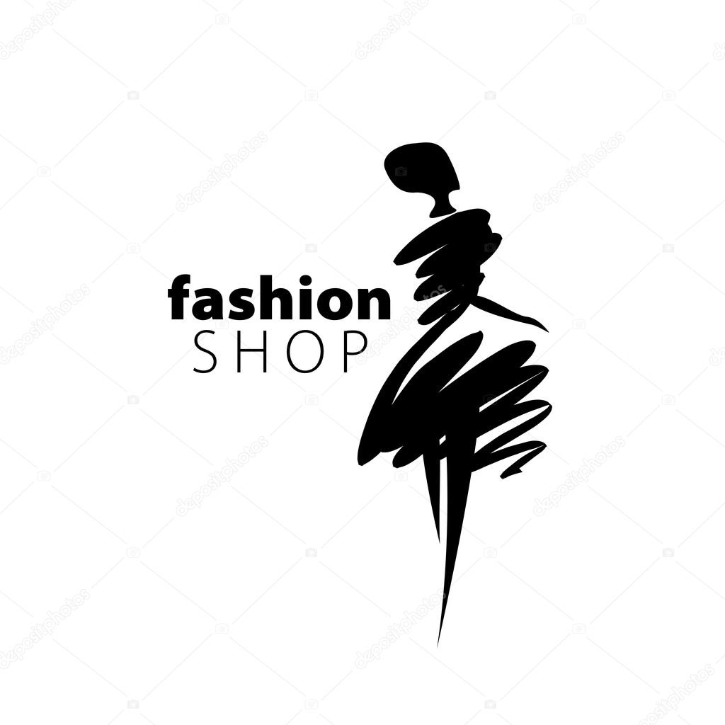 Vector logo for womens fashion. Illustration of girl