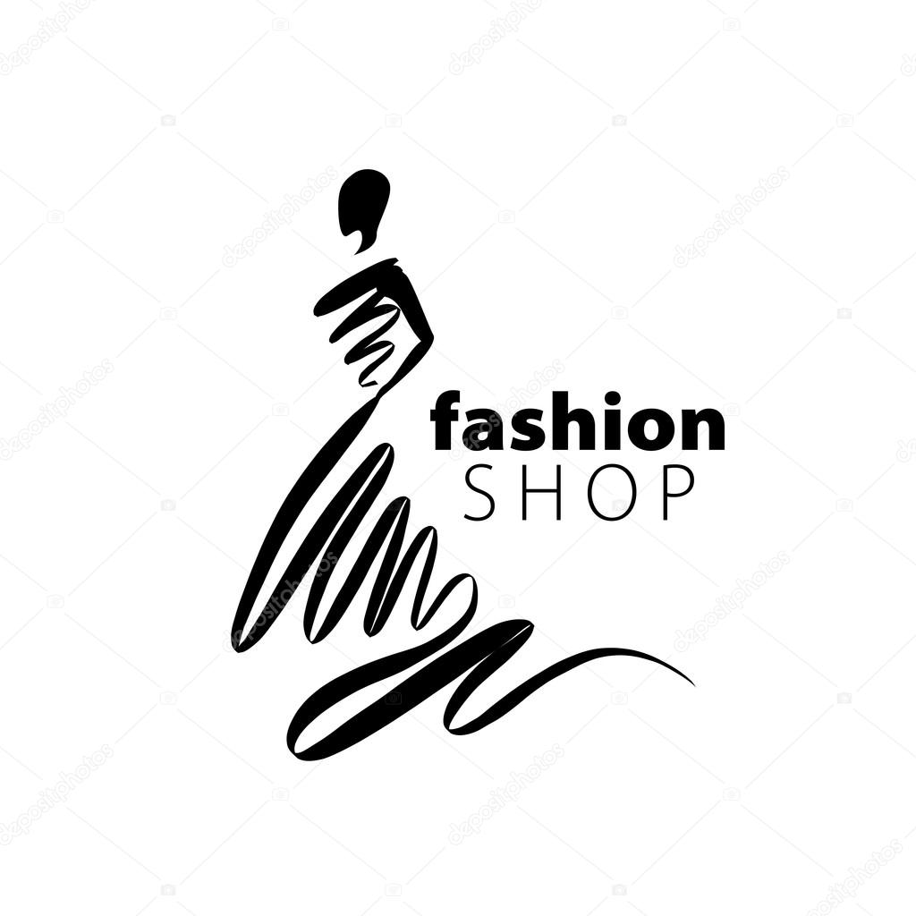 Vector logo for womens fashion. Illustration of girl