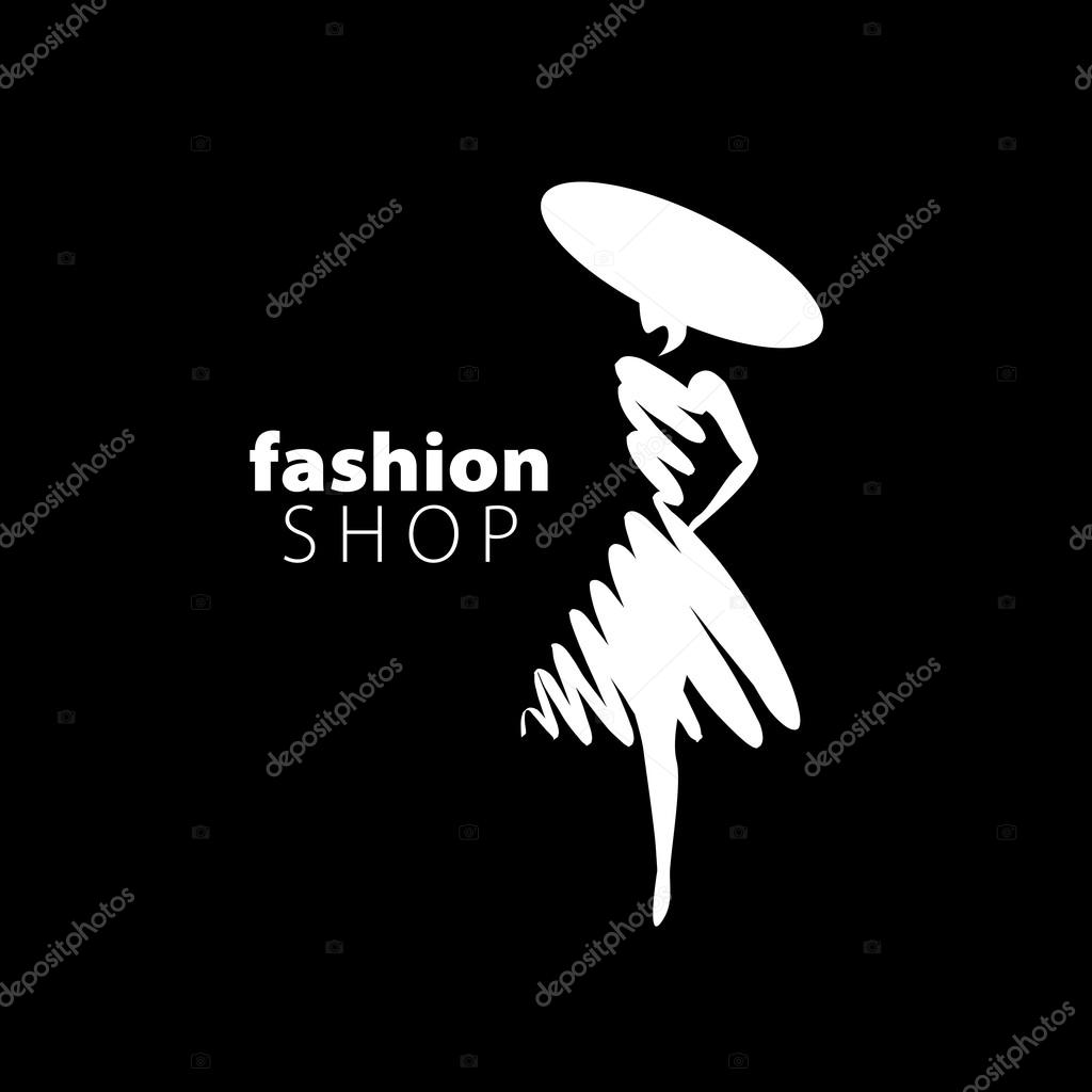 Vector logo for womens fashion. Illustration of girl