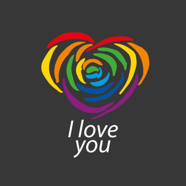 logo kalp ve gökkuşağı