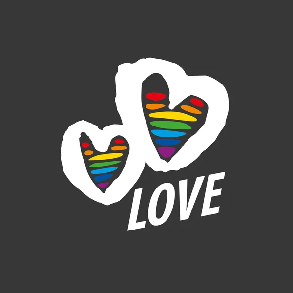 Logo cuore e arcobaleno — Vettoriale Stock