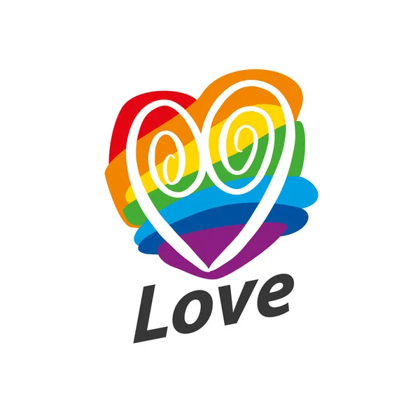 Logo cuore e arcobaleno — Vettoriale Stock