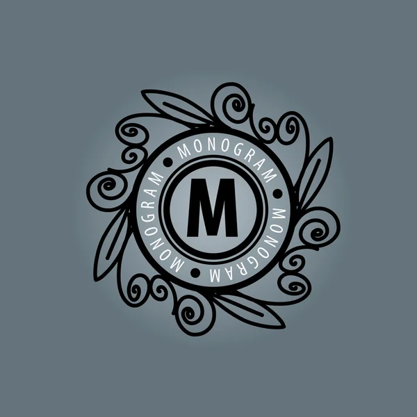 Monogram vector in frame — Stockvector