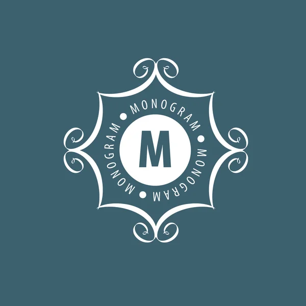 Monogram vector in frame — Stockvector