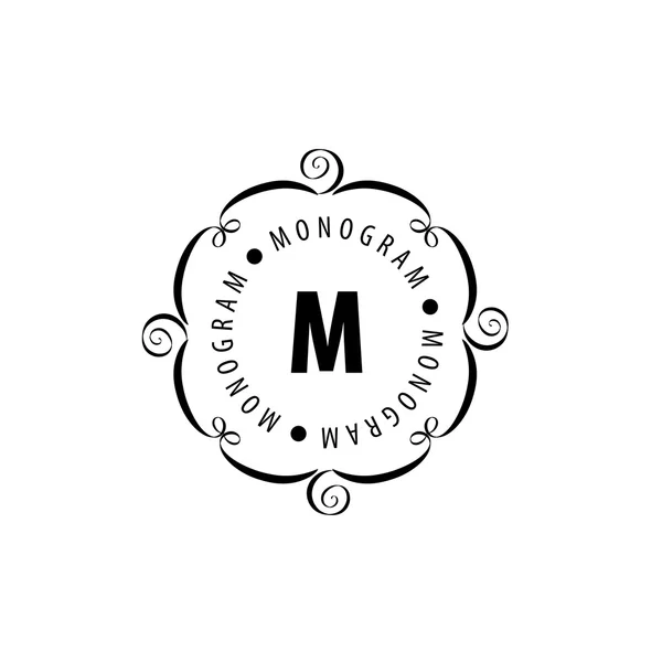 Monogram vector in frame — Stockvector