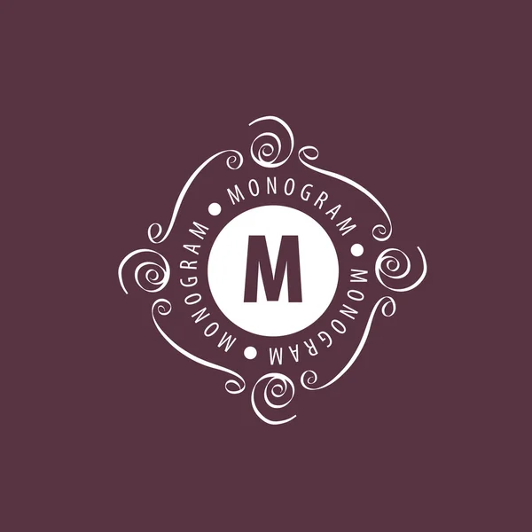 Monogram vector in frame — Stockvector