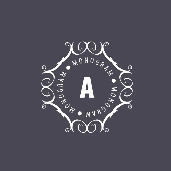 Monogram vector in frame — Stockvector