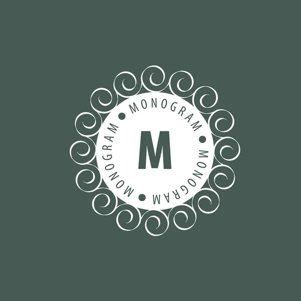 Monogram vector in frame — Stockvector