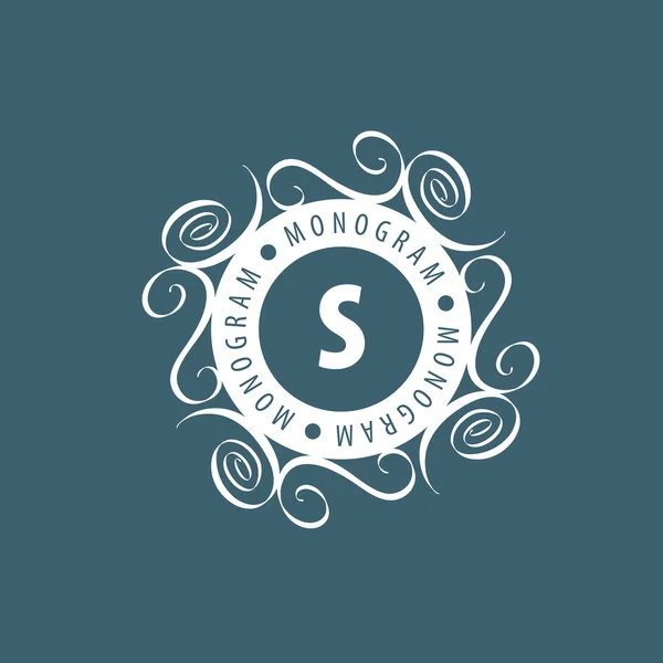 Monogram vector in frame — Stockvector