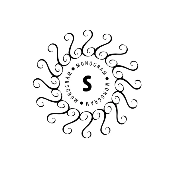 Monogram vector in frame — Stockvector