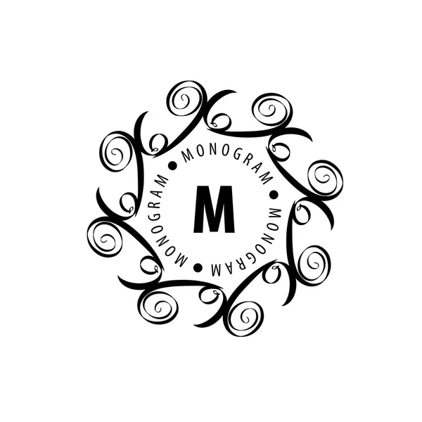 Monogram vector in frame — Stockvector