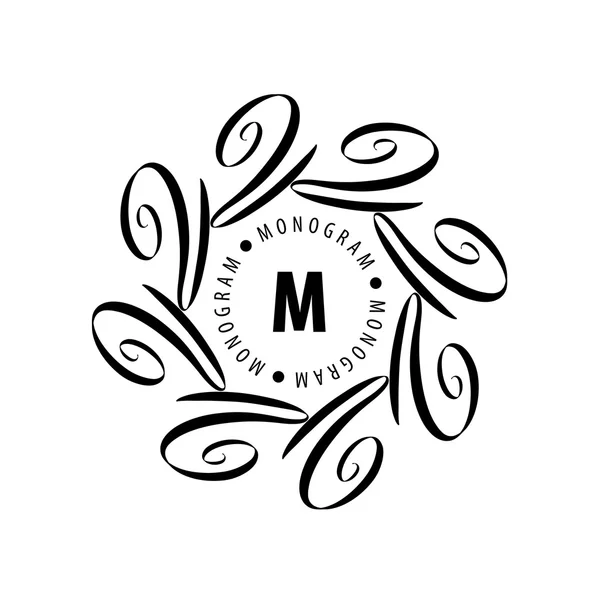 Monogram vector in frame — Stockvector