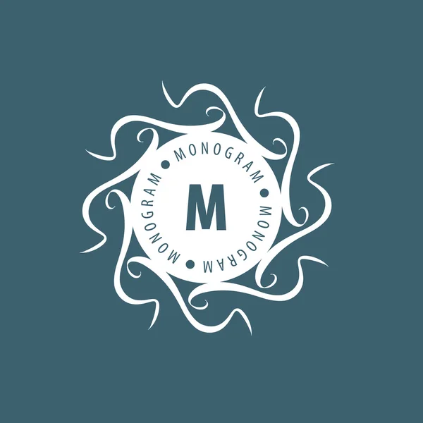 Monogram vector in frame — Stockvector