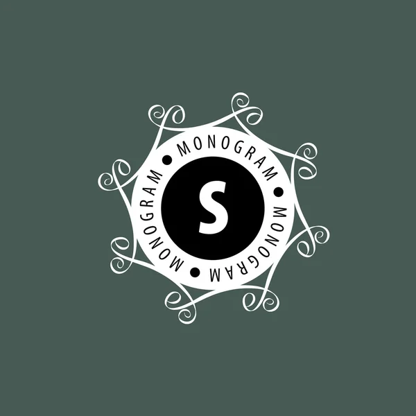 Monogram vector in frame — Stockvector