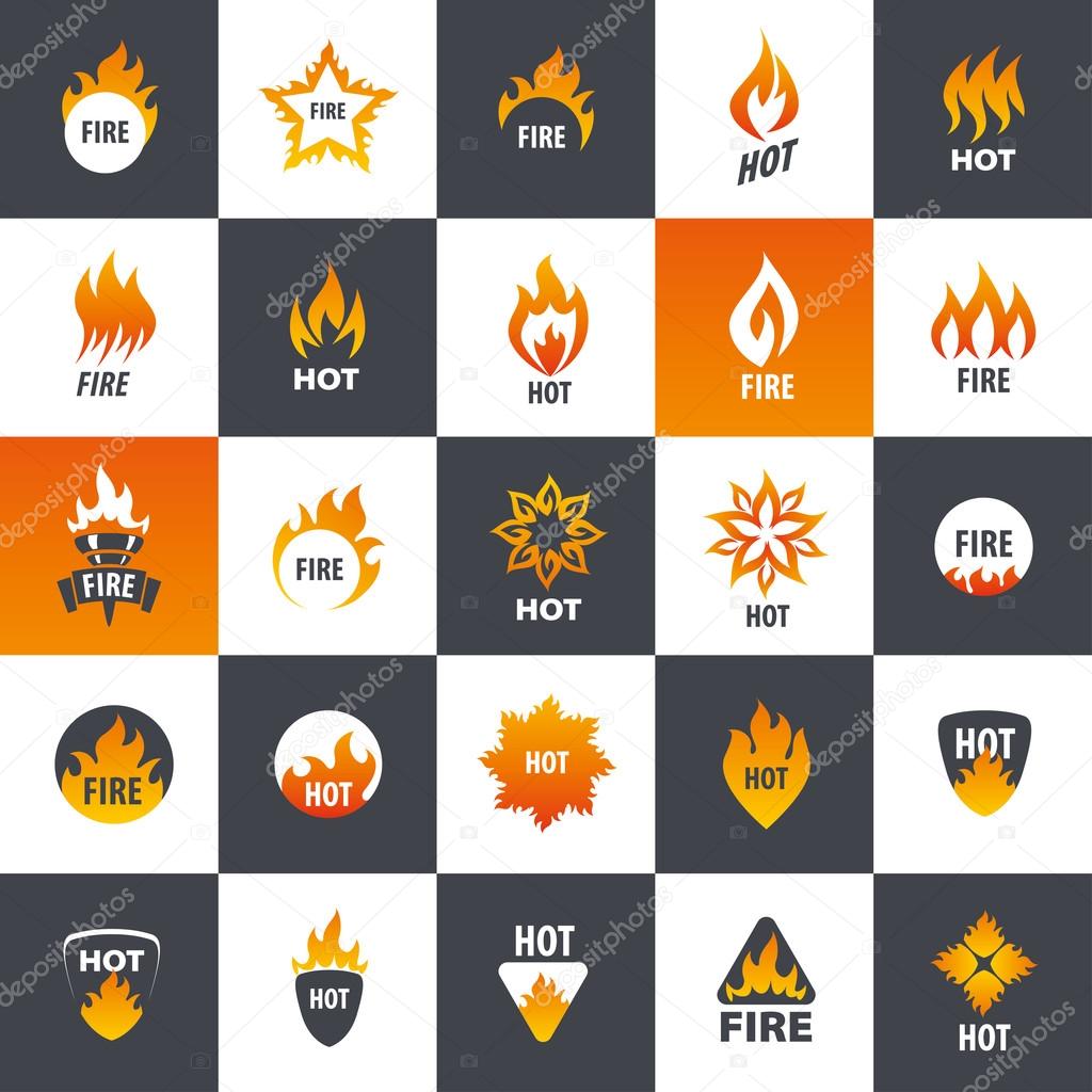 Logo template fire. Vector illustration of a flame