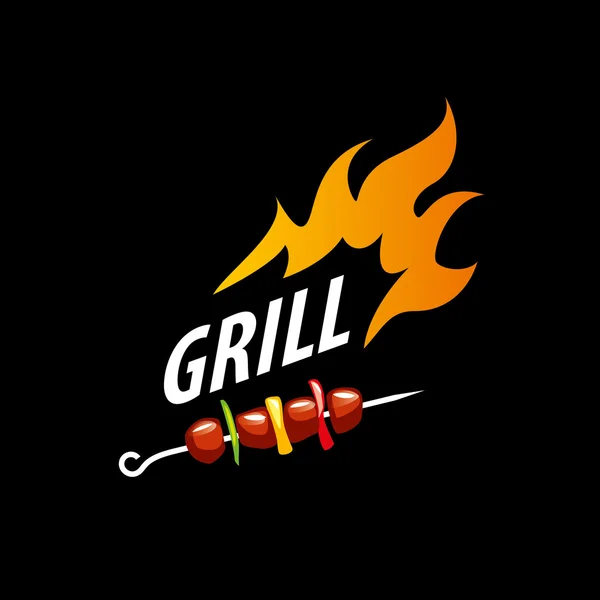 Grillsütő fél logo — Stock Vector