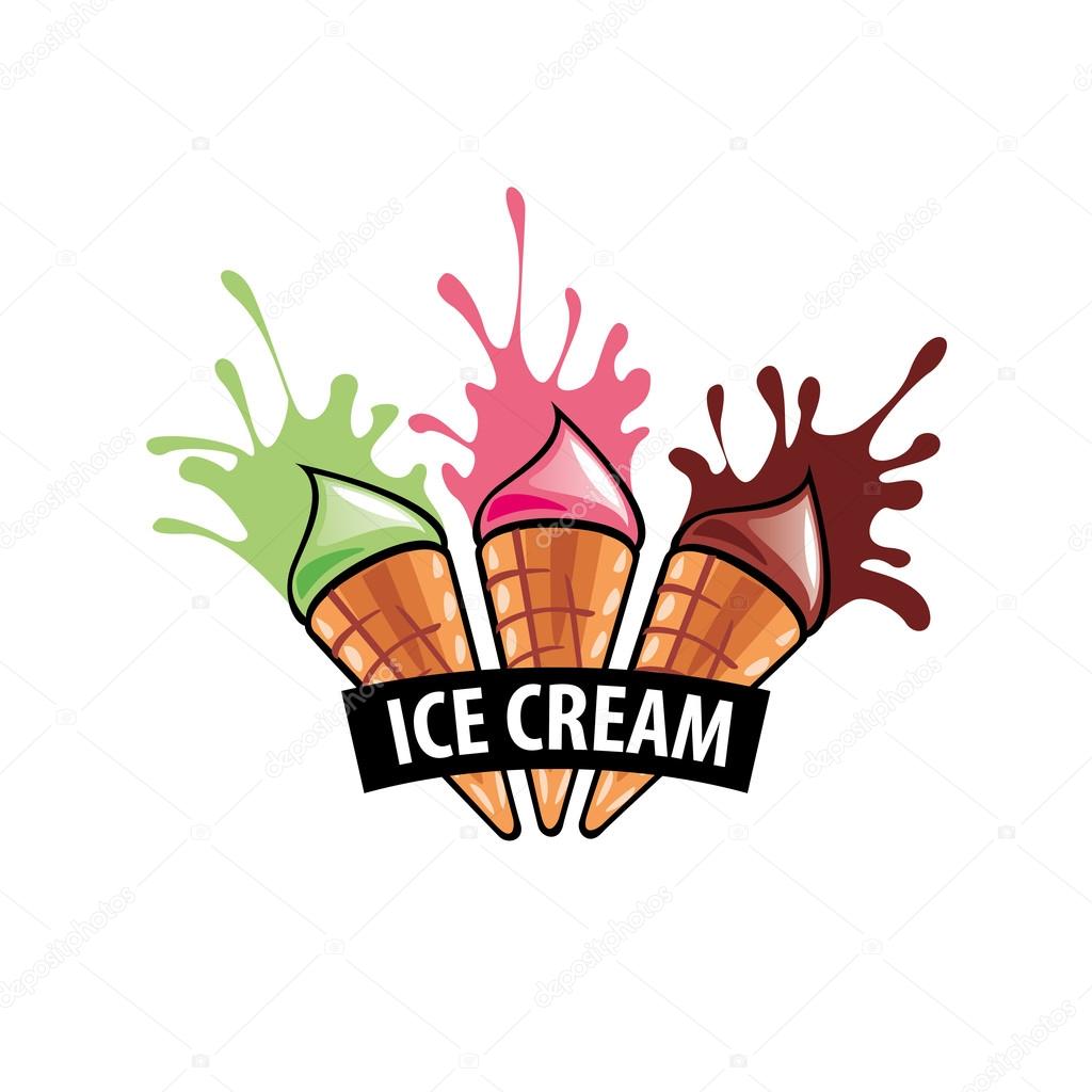 Ice cream logo design template. Vector illustration