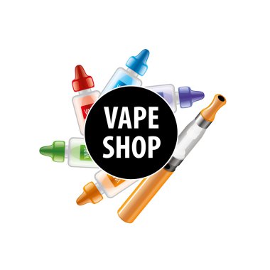 elektronik sigara dükkanı için vektör logo