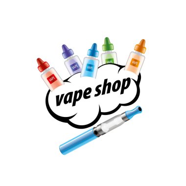 elektronik sigara dükkanı için vektör logo