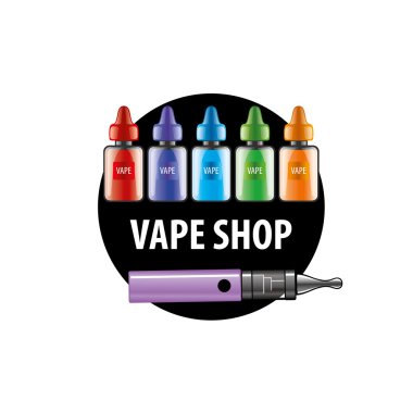 elektronik sigara dükkanı için vektör logo