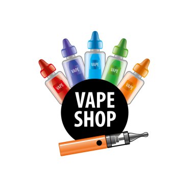 elektronik sigara dükkanı için vektör logo