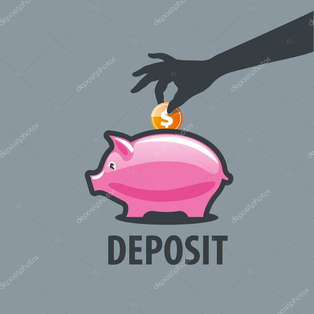 Logo design template piggy bank. Vector illustration