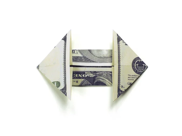 Dollars arrow origami — Stock Photo, Image