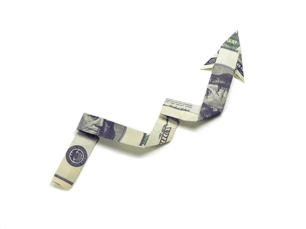 Dollar pijl origami — Stockfoto