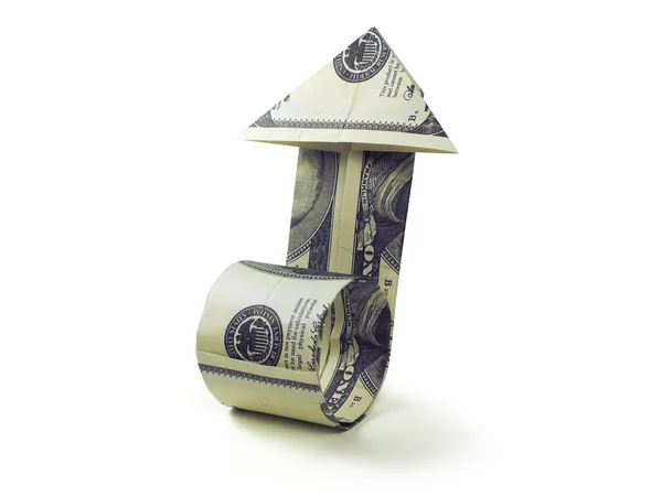 Dollars arrow origami — Stock Photo, Image