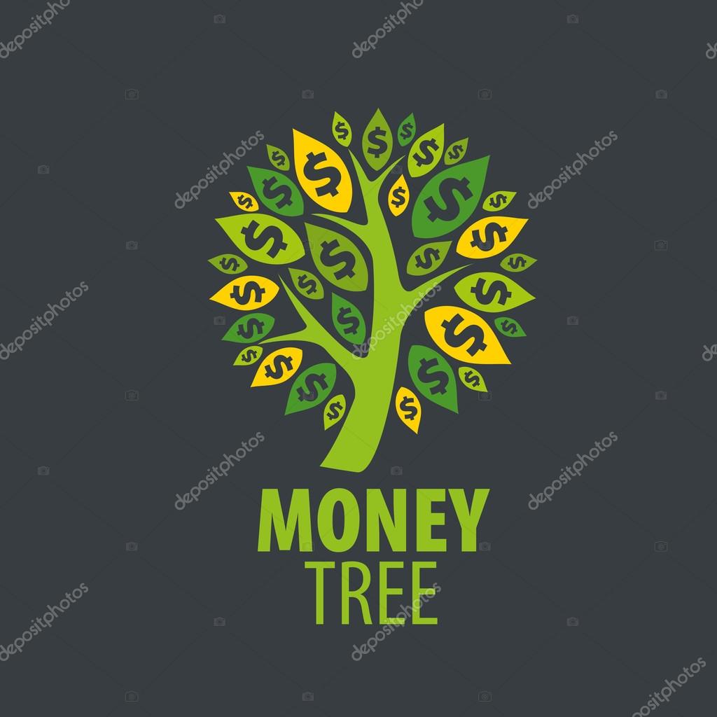 Logo design template money tree. Vector illustration