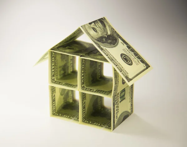 Origami money home — Stock Photo, Image