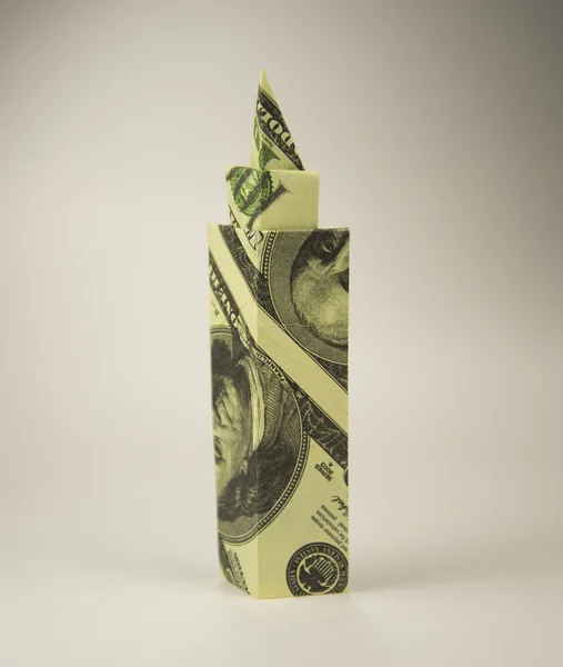 Origami soldi a casa — Foto Stock