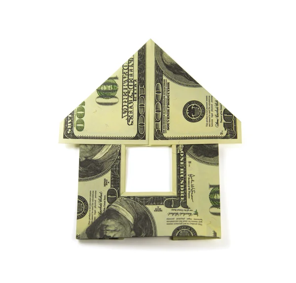 Origami money home — Stock Photo, Image