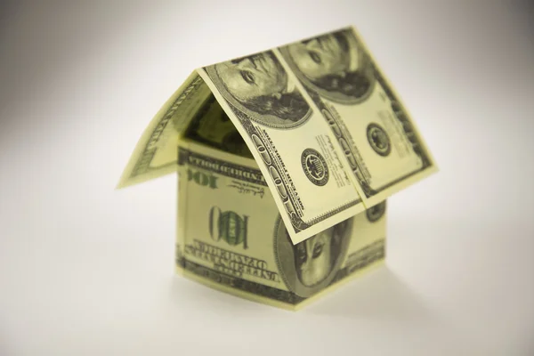 Origami money home — Stock Photo, Image