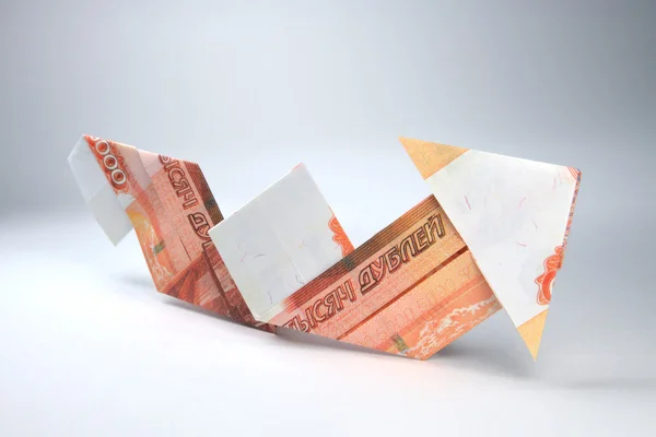 Ruble ok origami — Stok fotoğraf